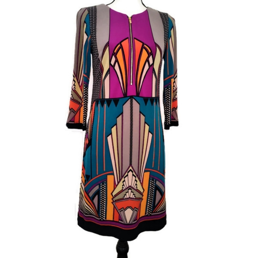 Etcetera Art Nouveau Print 1920's Dress Lined